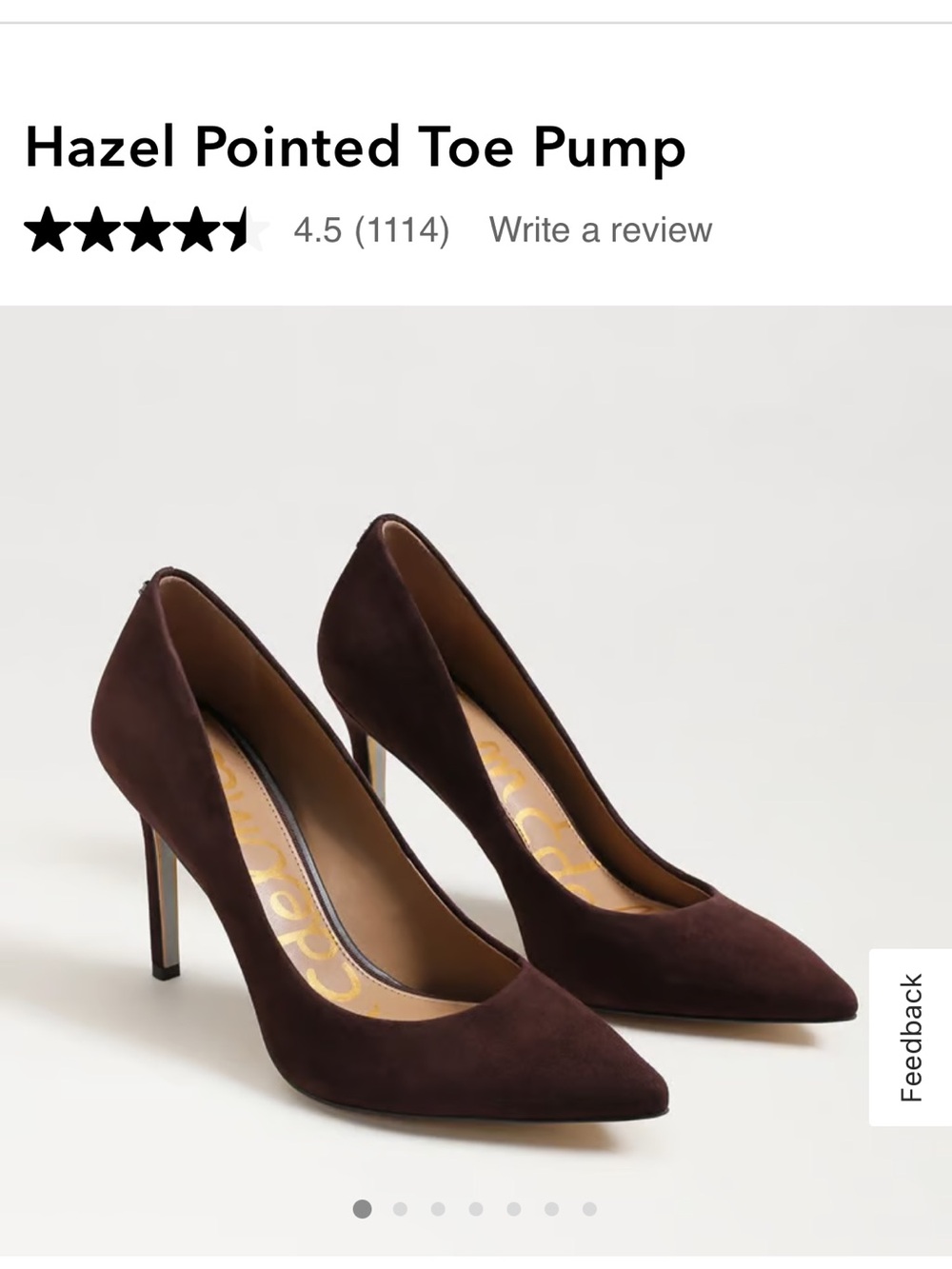 Like new! Sam Edelman Chocolate Suede Hazel heel - Picture 2 of 6